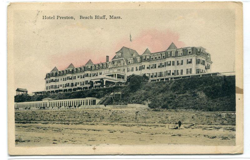 Hotel Preston Beach Bluff Massachusetts 1913 postcard