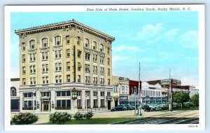 ROCKY MOUNT, NC ~ East Side MAIN STREET Scene - Peoples Bank & Trust Postcard