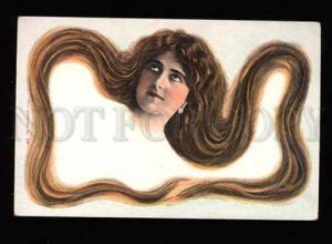 3019956 ART NOUVEAU Lady w/ LONG HAIR old PHOTO Art