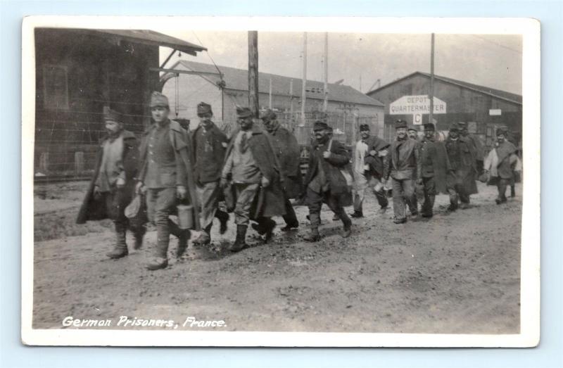 Postcard WWI German Prisoners in France Real Photo RPPC G17