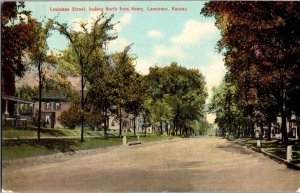 Louisiana Street Looking North from Henry, Lawrence KS Vintage Postcard K47