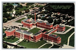 University Of Kansas Hospitals Kansas City Kansas Vintage Standard View Postcard