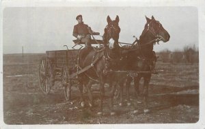 Postcard Idaho RPPC C-1910 Farm Wagon horse rural Pioneer Life