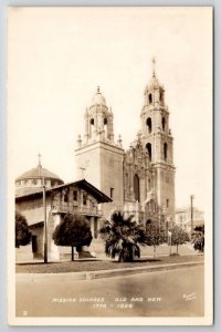 RPPC San Francisco CA Mission Dolores Old and New Piggott Photo Postcard Q23