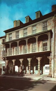 Vintage Postcard Dock St. Theatre Church & Chalmers St Charleston South Carolina