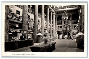 c1940's Lobby Glacier Park Hotel Interior View RPPC Photo Vintage Postcard