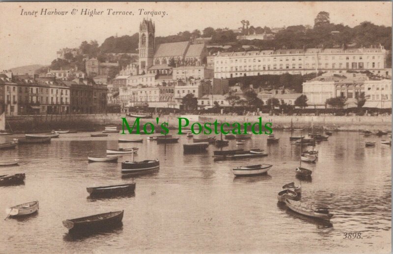 Devon Postcard - Inner Harbour & Higher Terrace, Torquay   RS28587