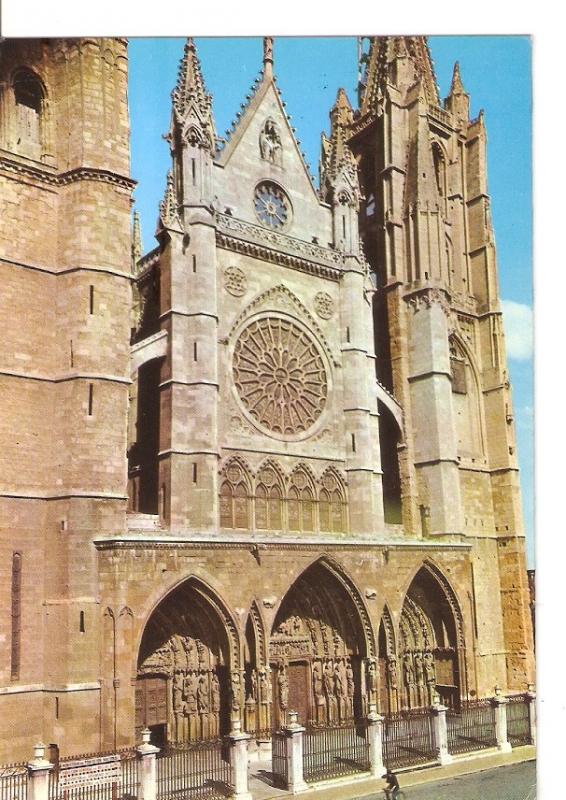 Postal 045612 : Leon. Catedral. Fachada Principal