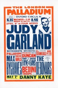 Judy Garland Live At London Palladium Concert Poster Postcard