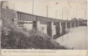 Indiana In Postcard 1907 LOGANSPORT I.U.T Bridge Wabash KIENLEY'S ISLAND