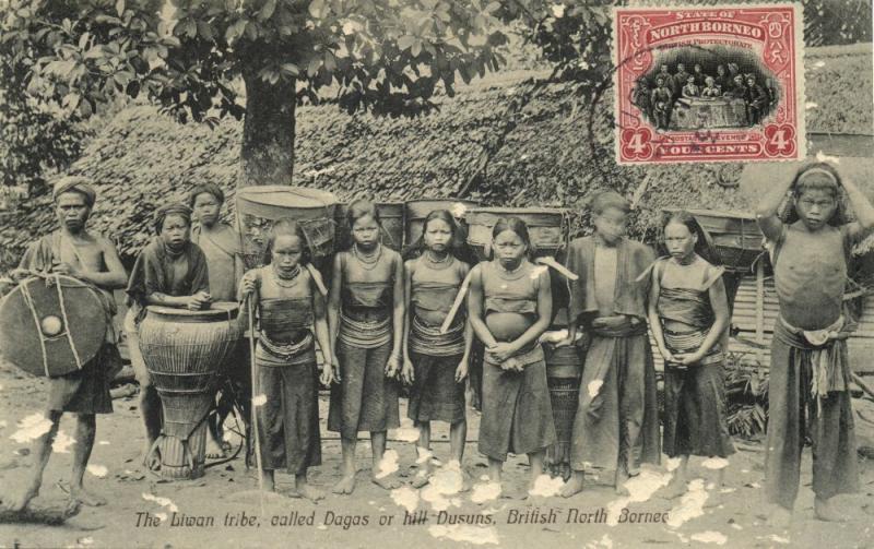 british north borneo, Liwan Tribe Natives, Dagas or Hill Dusuns (1910s)