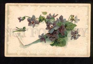 3048937 Embossed VIOLETS Belle Vintage Color