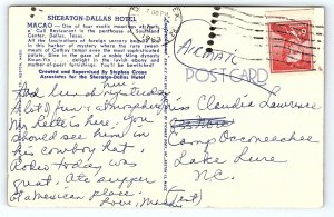 1963 DALLAS TX SHERATON-DALLAS HOTEL PORTS O'CALL RESTAURANT POSTCARD P3556