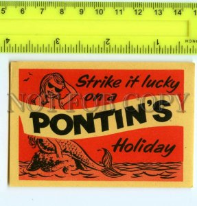 500232 PONTINS mermaid Vintage match label