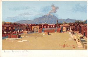 US2571 Italy Pompei Panorama del Foro, Forum litho pompei artist signed