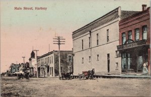 Hartney Manitoba MB Main Street H. Wyer Sign Unused Postcard H60