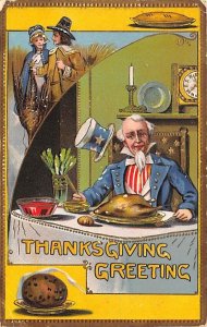Thanksgiving Greetings USA Uncle Sam 1909 