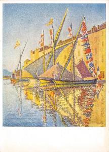 BF35030 paul signac  der hafen von st tropez painting  art front/back scan