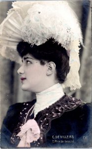Postcard  France Belle Epoque era actress  C. De Villers