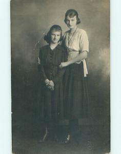 1920 rppc TWO PRETTY 13 & 15 YEAR OLD GIRLS r6143