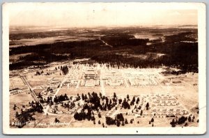 Fort Lewis Washington 1940s WWII RPPC Real Photo Postcard Aerial View