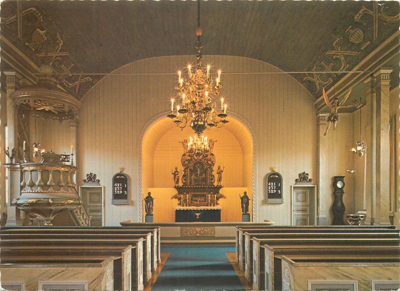 Religion Postcard Scandinavia church cathedral chapel altar organ