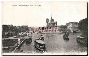 Old Postcard Paris Perspective On The Seine