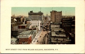 Postcard Main Street East From Wilder Building in Rochester, New York