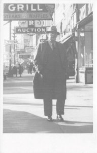 RPPC  Hot Springs, Arkansas Steaks Waffles Sign 1940 Vintage Photo Postcard