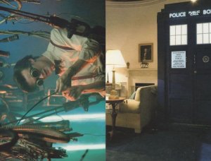 Dr Who Rebuilding The Tardis & Living Room 2x TV Show Postcard s