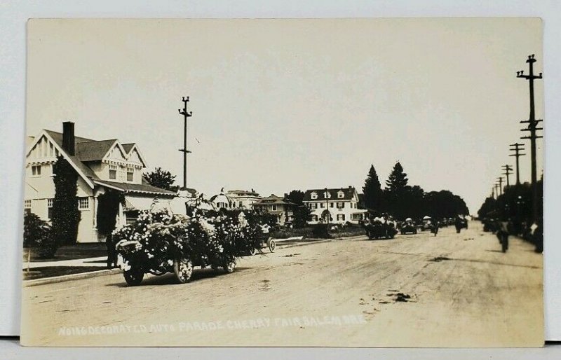 OR Salem Cherry Fair Decorated Auto Parade RPPC Postcard M4