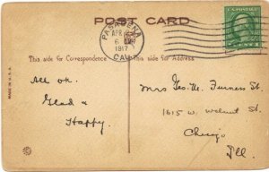 Purple Violets with Poetic Verse Easter Greeting Vintage Postcard