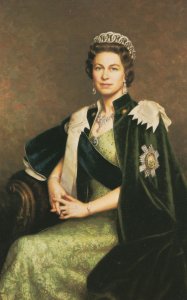 Queen Elizabeth Sovereign Of The Thistle Painting Postcard