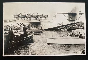 Mint Dornier DOX Giant Seaplane Real Picture Postcard Unboarding