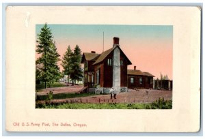 The Dalles Oregon Postcard View Of Old US Army Post c1910's Posted Antique