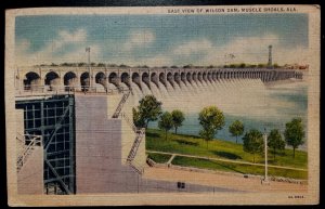 Vintage Postcard 1937 Wilson Dam, East View, Muscle Shoals, Alabama (AL)