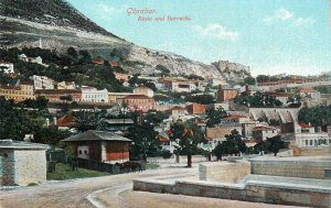 Gibraltar Rosia and the barracks vintage postcard