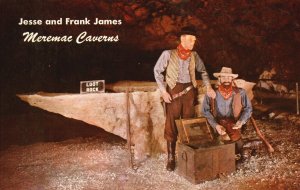 Vintage Postcard Jesse & Frank James Replicas Loot Rock Meremac Caverns Stanton