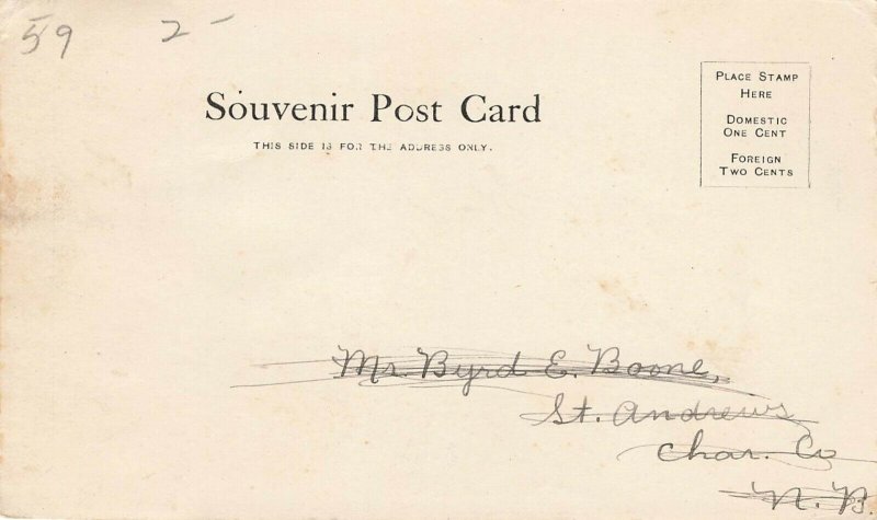 postcard Monticello Charlotteville VA Souvenir 1907 Jefferson Home VPC0.