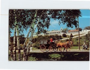 Postcard Island Taxi Passes in Front Old Fort High Mackinac Island Michigan USA