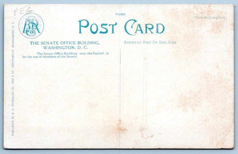 1910's SENATE OFFICE BUILDING ANTIQUE CAR WASHINGTON DC REYNOLDS POSTCARD