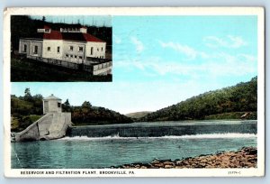 1932 Brookville Pennsylvania Vintage Postcard Reservoir Filtration Plant Posted