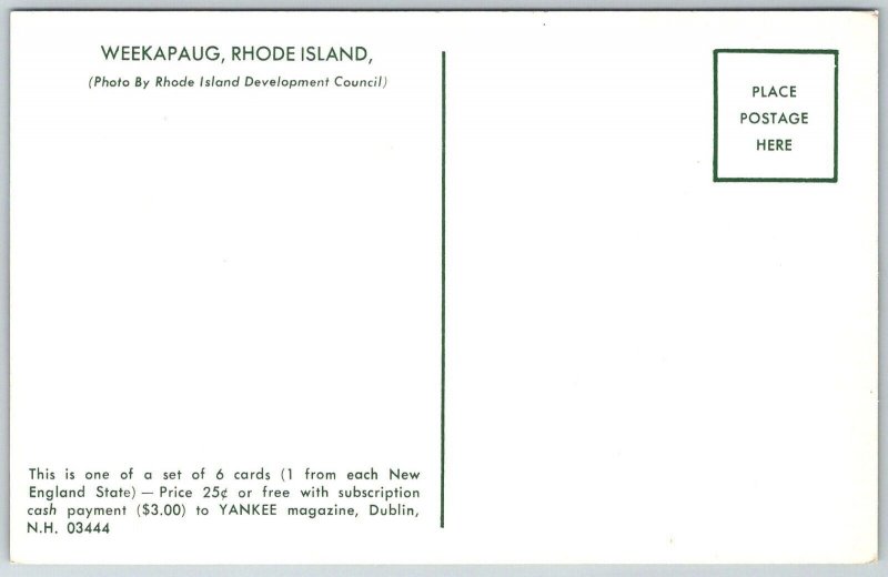 Weekapaug Rhode Island 1960s Postcard Beach Scene Boats