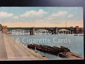 Old PC Nottingham: Trent Bridge showing moored rowing boats