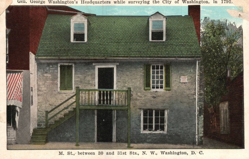 Vintage Postcard 1920's George Washington's Headquarters House Washington DC