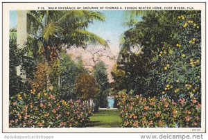 Main Entrance Of Grounds Thomas A Edison Winter Home Fort Myers Florida Curteich