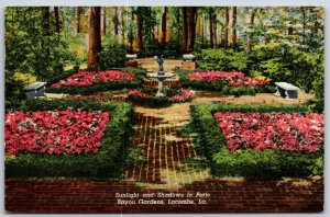 Bayou Gardens Patio Lacombe Louisiana LA DB Postcard Y8