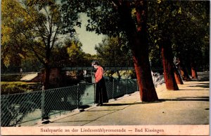 Germany Saalepartie an der Lindesmühlpromenade Bad Kissingen Postcard C012