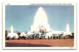 Clarence Buckingham Memorial Fountain Grant Park Chicago Illinois Postcard