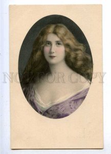 187388 Lady w/ Long Hair Style ASTI vintage M.M.VIENNE PC